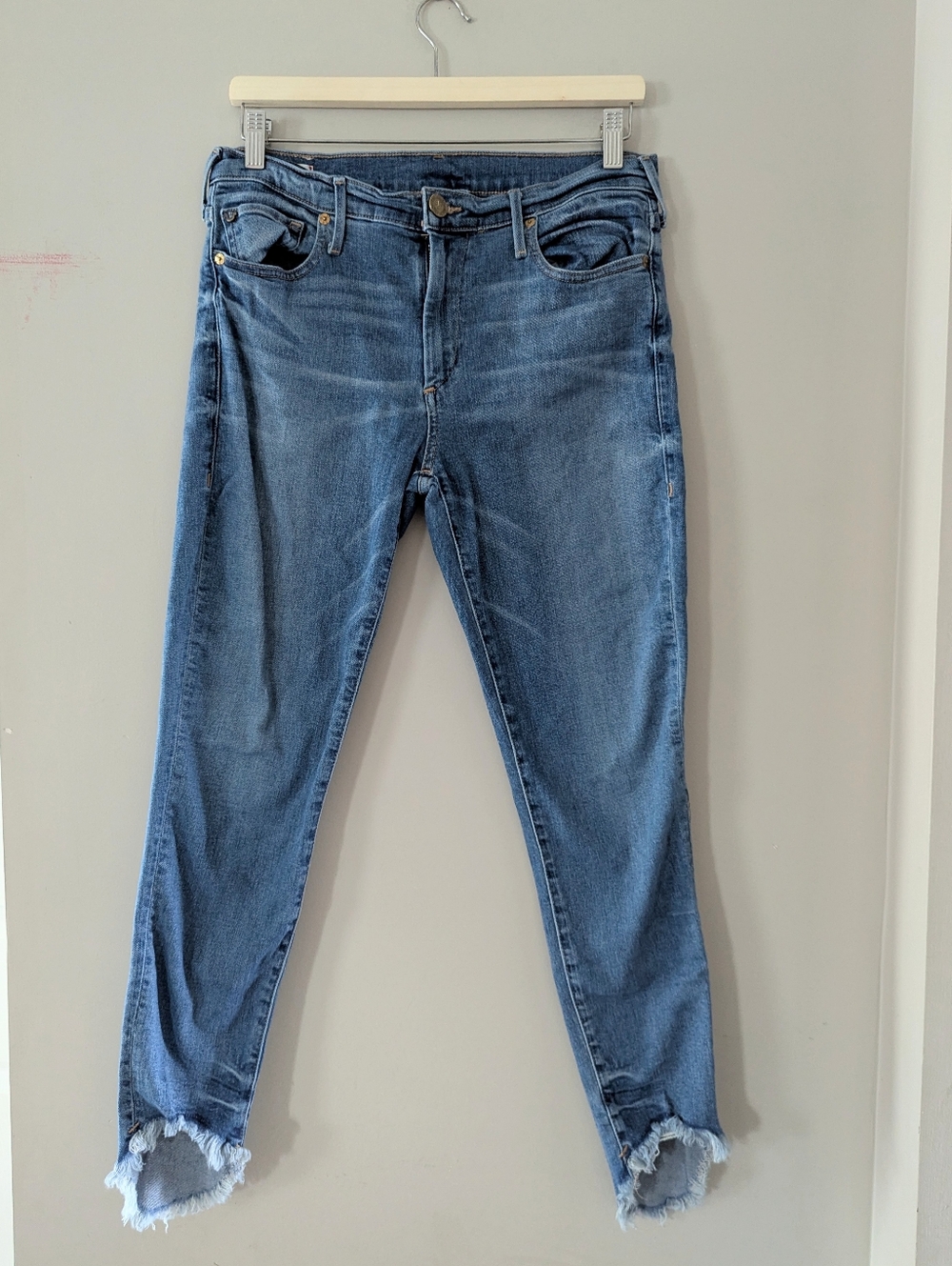 True Religion Blue Distressed Ankle Jeans